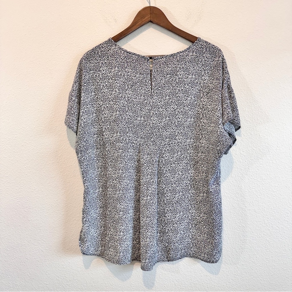 Minimalist Micro Leopard Print Blouse Relaxed Boxy Dolman Top DR2 XL Chic Top - Picture 10 of 12